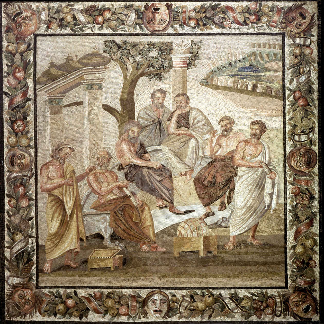 Platón Akadémia, Kr.e. 2. század (mozaik) alkotó: Roman