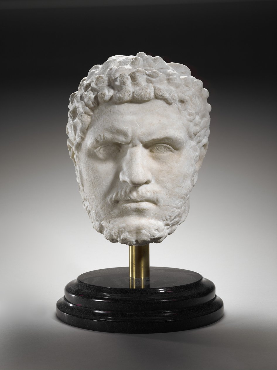 Caracalla, a Római Birodalom császárának portréja, i.sz. 211-17 (márvány) alkotó: Roman
