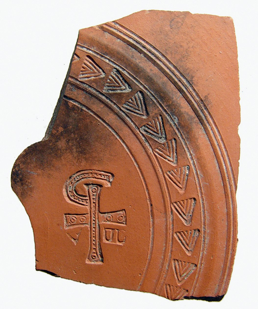 Fazekastöredék betűkombinációval, amely Jézus Krisztus nevének rövidítése, Észak-Afrika, Kr. u. IV. század alkotó: Roman