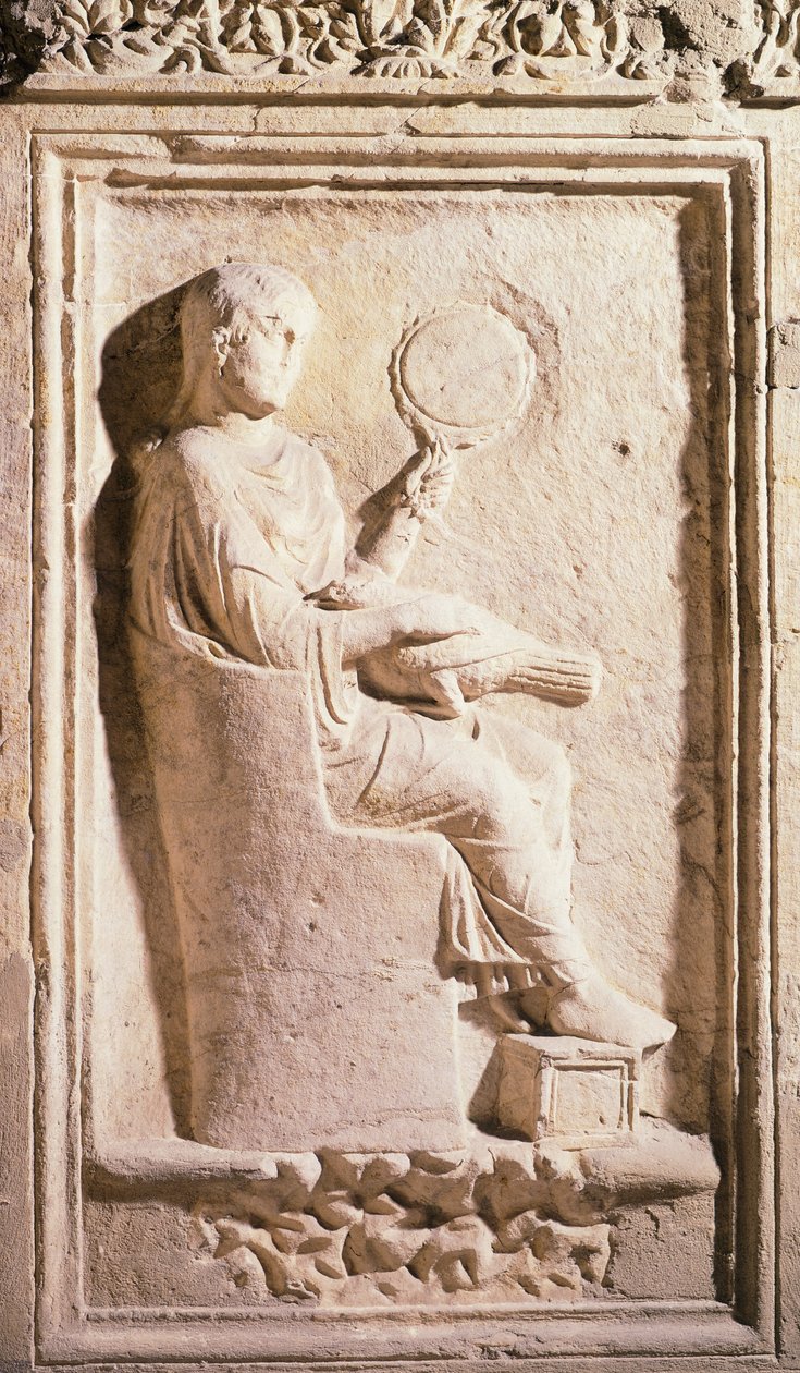Római hölgyet ábrázoló dombormű tükörrel alkotó: Roman