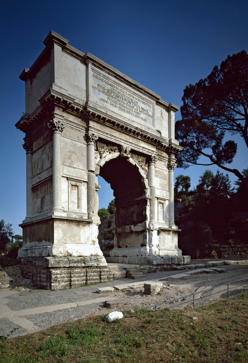 Római művészet: Titus (Tito) íve i.sz. 81-ben. Róma, Olaszország alkotó: Roman