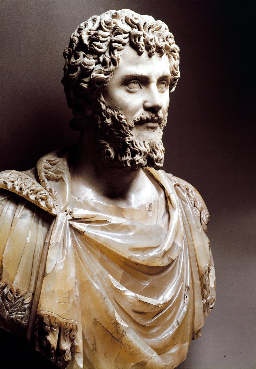 Római művészet: "Septimius Severus római császár (193-211 császár) márvány mellszobra" - Róma, capitolini múzeum - Septimius Severus császár mellszobra (Lucius Septimius Severus Pertinax alkotó: Roman