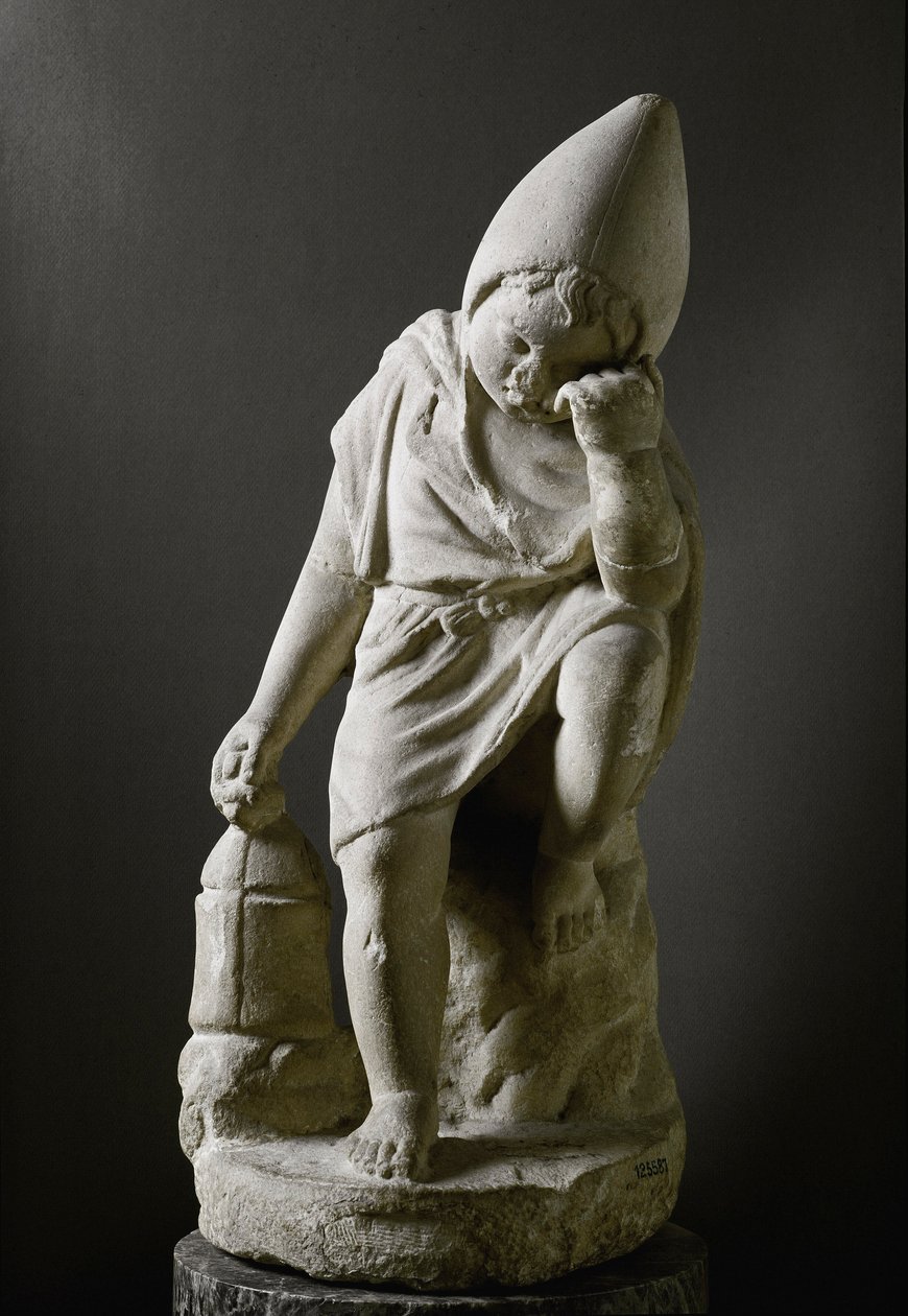 Római művészet: „” Alvó rabszolga”” Szobor. Kr.e. 1. század. Róma, Museo Nazionale Romano – római művészet. Fiatal alvó rabszolga. Üveggolyó alkotó: Roman