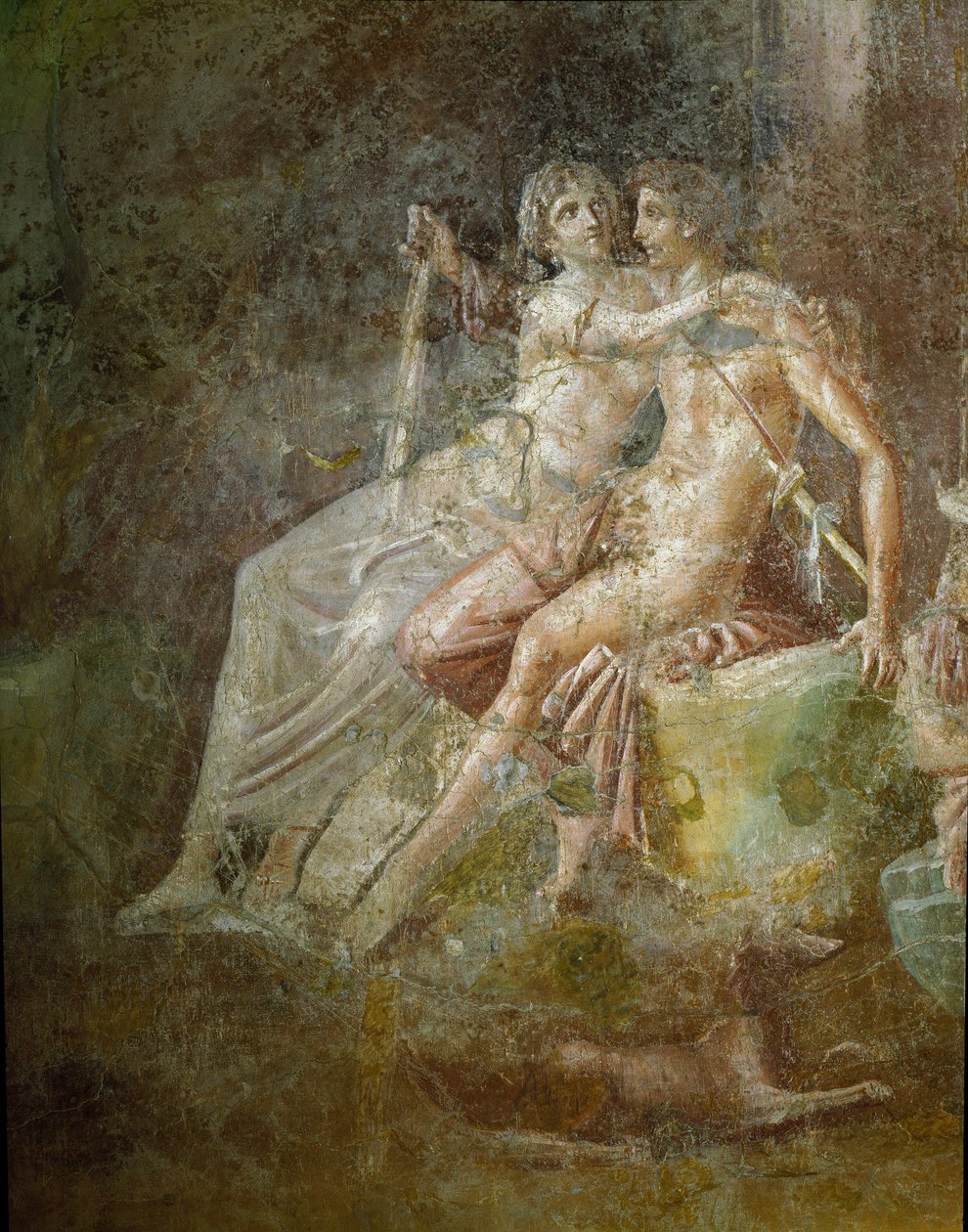 Római művészet: "" Venus et Mars""" Freskó a pompei gitáros házából. 3. stílus. Homályos. 253x150 cm Museo Archeologico Nazionale, Nápoly alkotó: Roman
