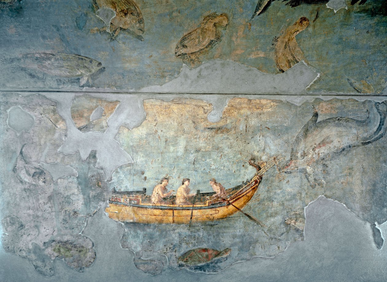 Római művészet: „halászok csónakon”” Freskó egy római folyami kikötő közelében található házból. Kr.u. 131. Róma, Museo Nazionale Romano (o delle Terme) alkotó: Roman