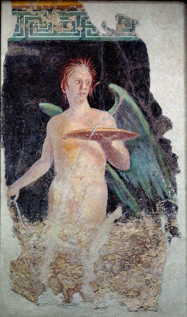 Római művészet: Pompei dzsinnszárny freskója - Kr.e. 1. század vége - Párizs, Musee du Louvre alkotó: Roman