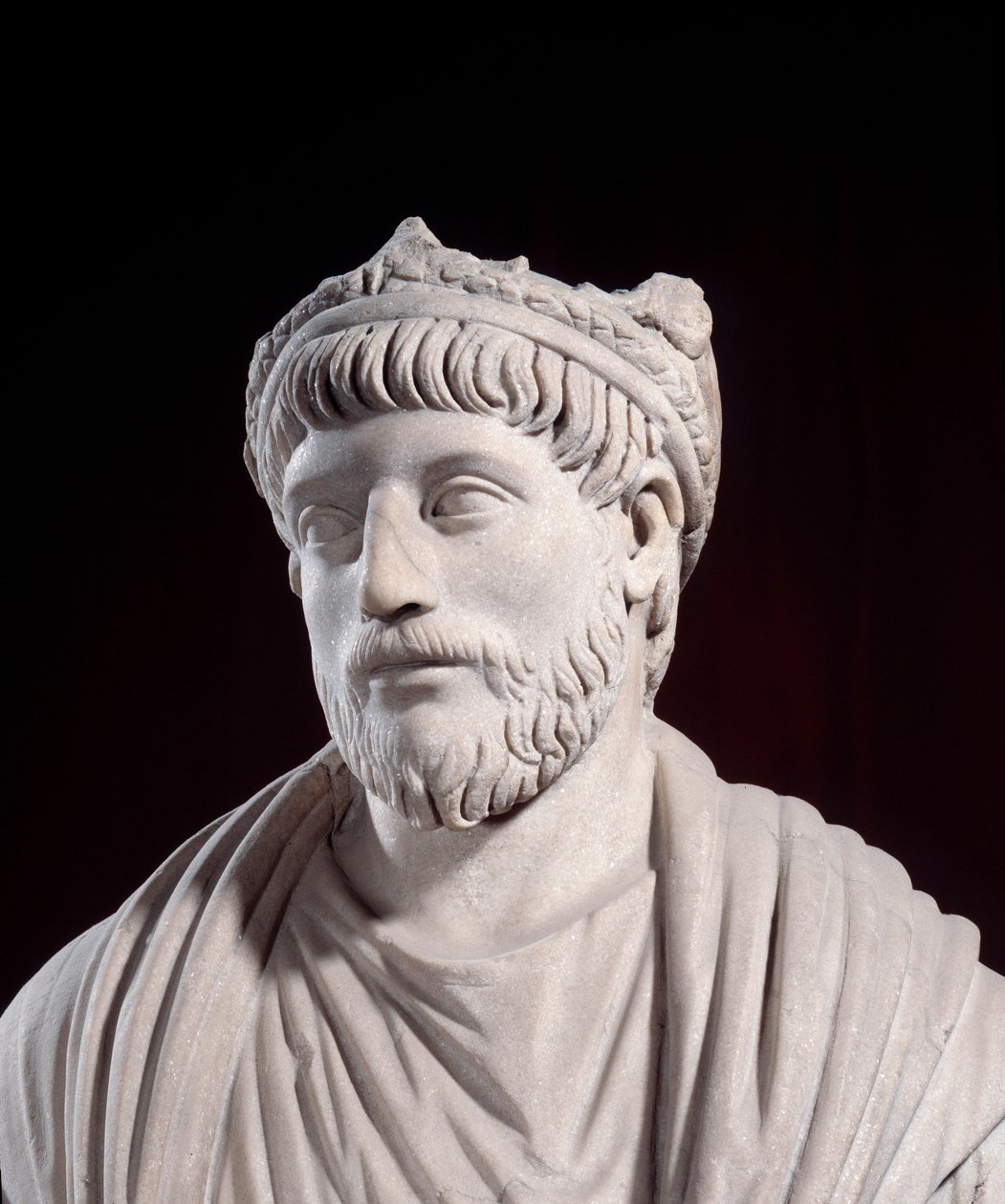 Római görög művészet: Julien ler hitehagyott római császár szobra (331-363) (4. század ap. JC) Párizs, Musee Du Louvre alkotó: Roman