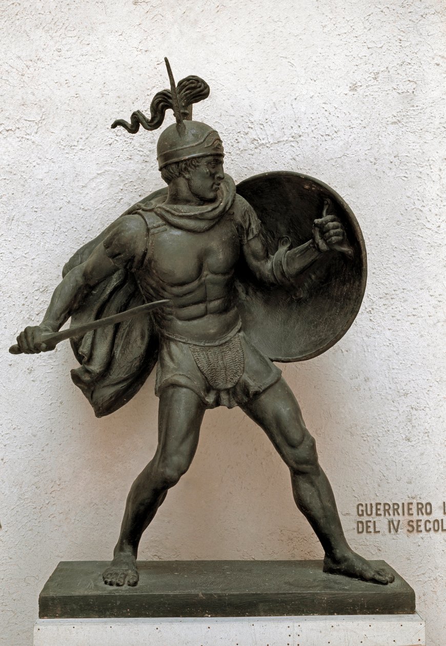 Római művészet: római harcos bronzszobra. Kr.e. 4. század. Róma, a római civilizáció múzeuma alkotó: Roman