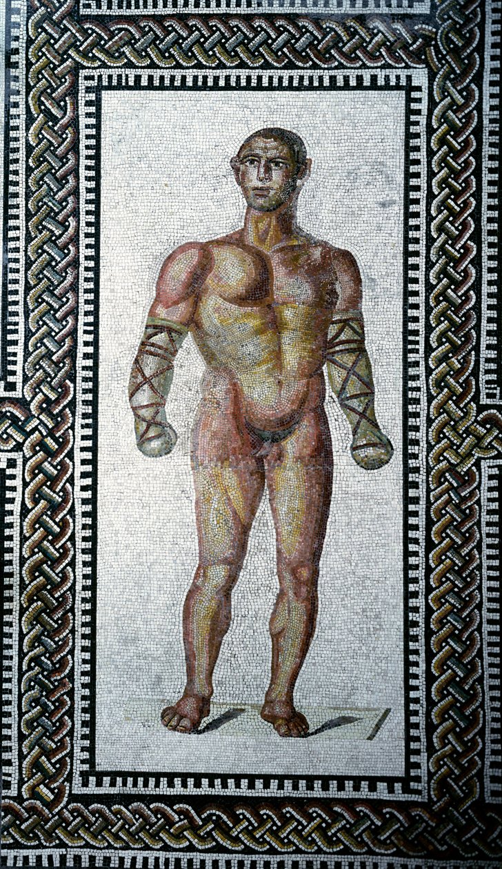 Római művészet: „” gladiátor” járdamozaik a Caracalla fürdőből. i.sz. 212 Róma, Nemzeti Római Múzeum (vagy Terme) – Római művészet: gladiátor. Padlómozaik a Caracalla fürdőből. i.sz. 212. Róma, Nemzeti Római Múzeum (vagy Terme) alkotó: Roman