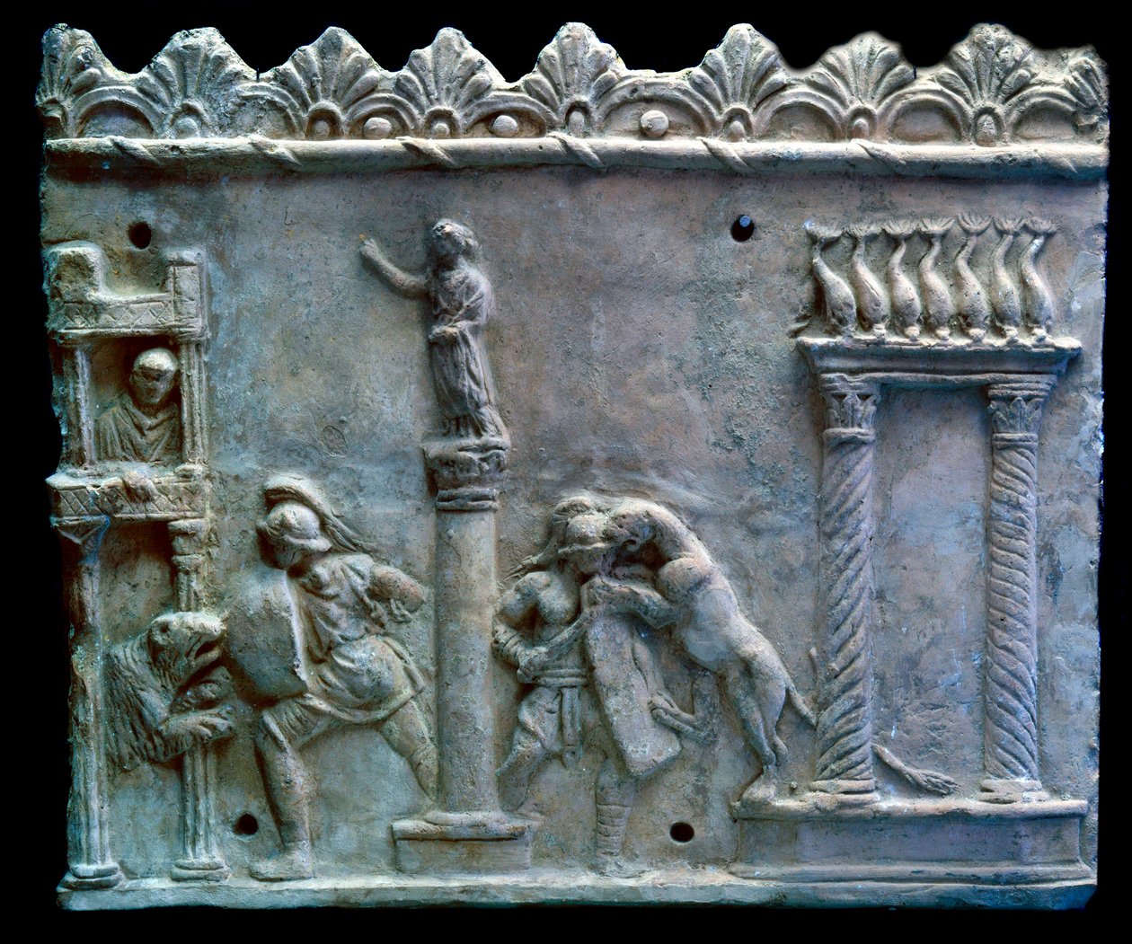 Római művészet: gladiátorok fenevadak elleni harcának színhelye vagy venatio. Kr.e. 1. század. Genf, Művészeti és Történeti Múzeum alkotó: Roman
