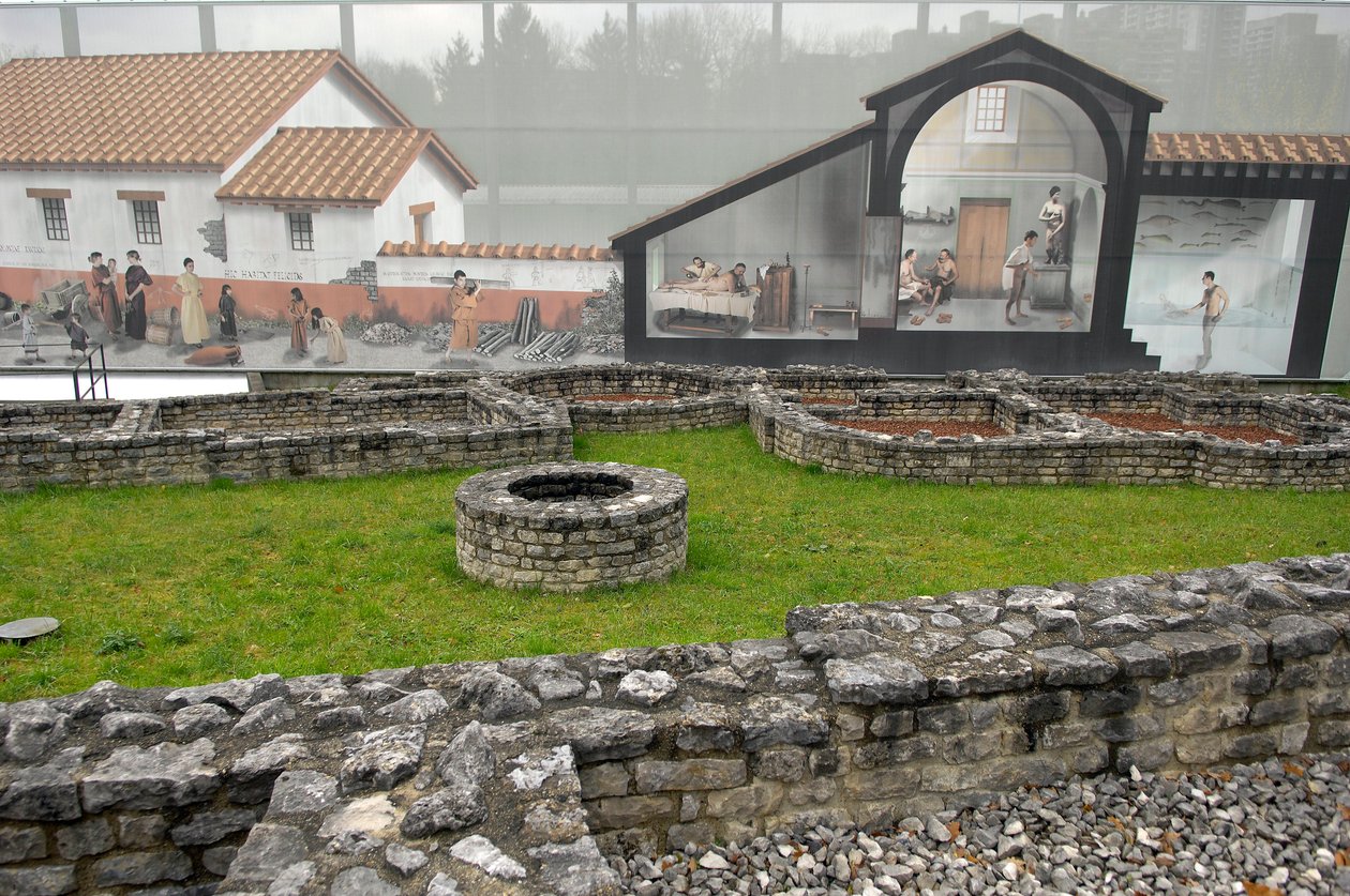 Római művészet: Augusta Raurica régészeti lelőhelyének képe Kr.e. 15-10, Svájc. alkotó: Roman