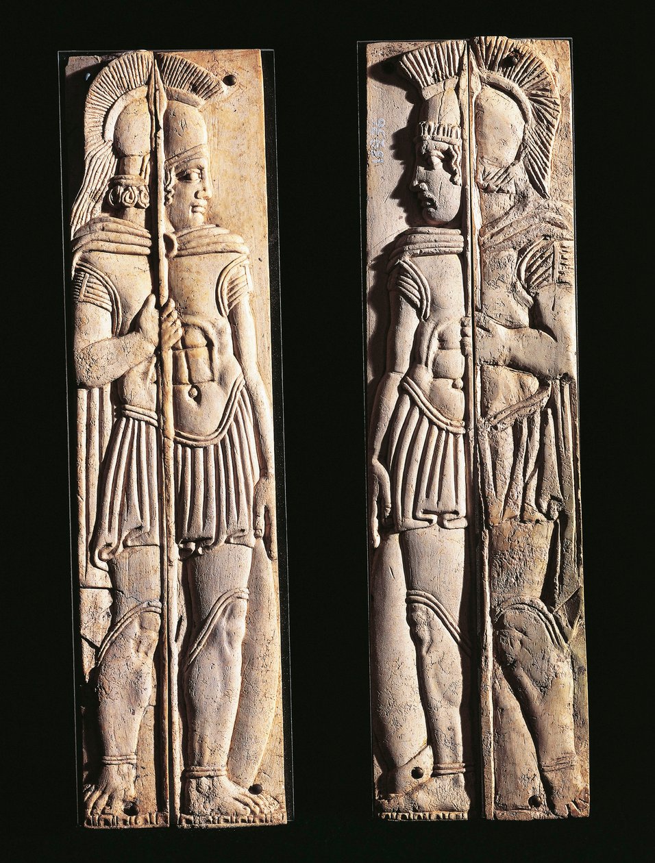Római civilizáció, harcosok csontfaragványai, Praeneste-ből, Lazio régióból, Olaszországból alkotó: Roman