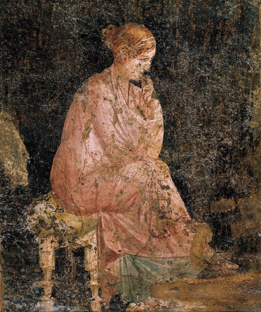 Ülő nő, pompei freskó részlete alkotó: Roman
