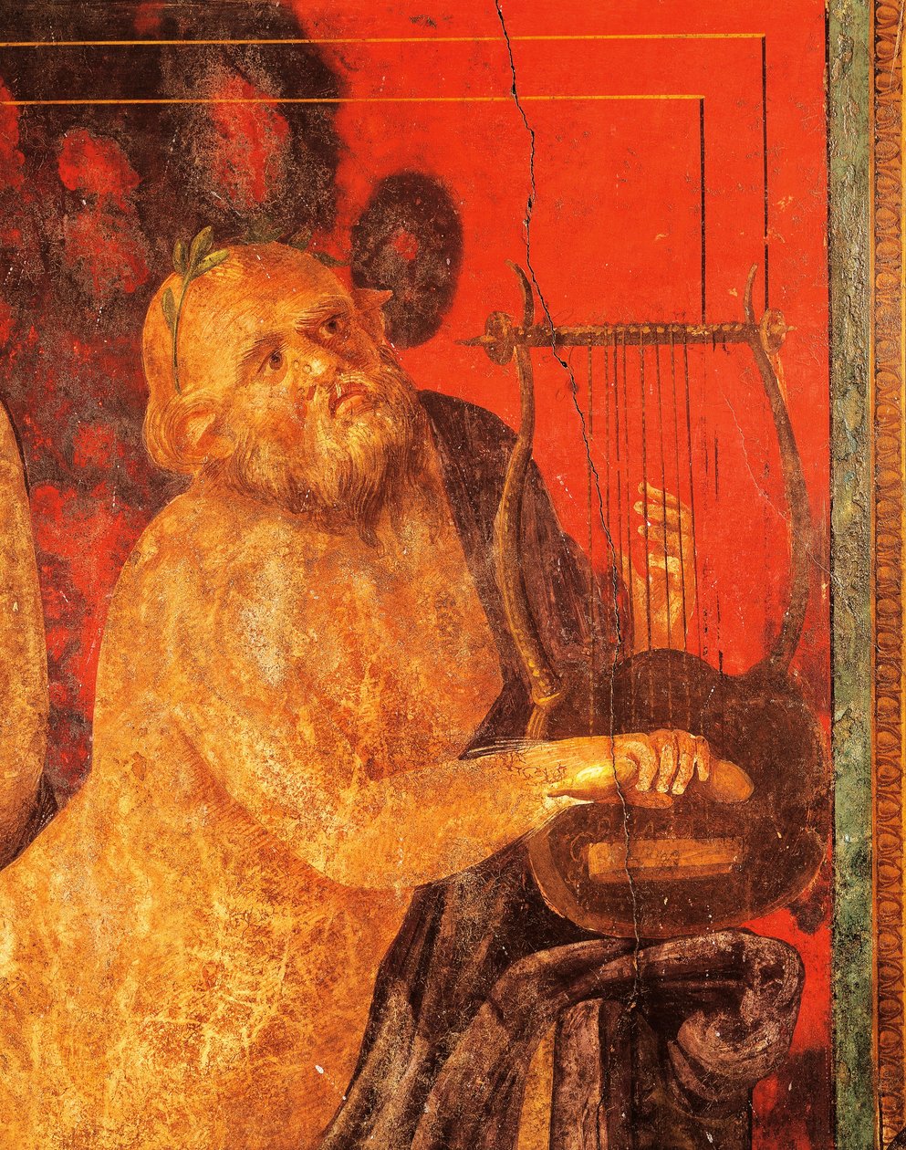 Silenus lírát játszik, freskó a Rejtélyek Villájából, Pompeii, Campania, Római Civilizáció alkotó: Roman