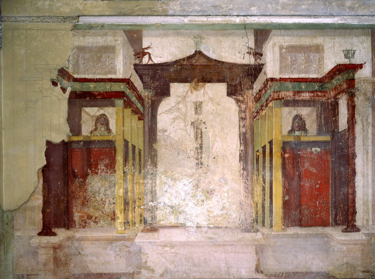 A Maszkok Szobája déli fala, Augustus-ház, Palatinus-domb, Róma alkotó: Roman
