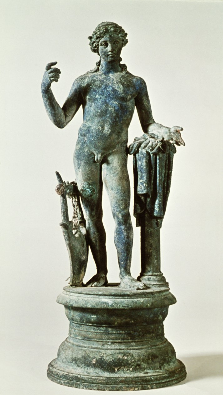 Apollón szobra a Vörös Falak Házából, Pompei, i.sz. 30 körül (bronz) alkotó: Roman