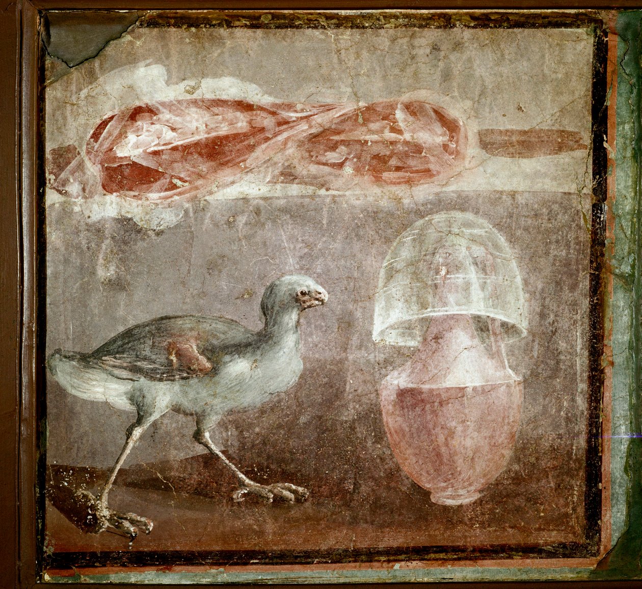 Csendélet madárral (freskó alkotó: Roman