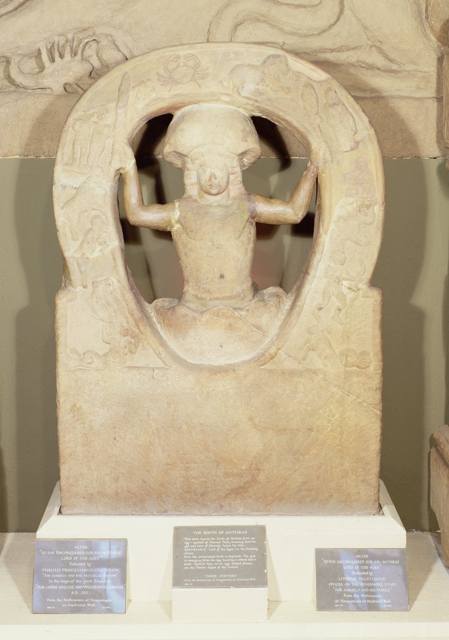 Mithras születése a Mithraeumból Housesteadsben alkotó: Roman
