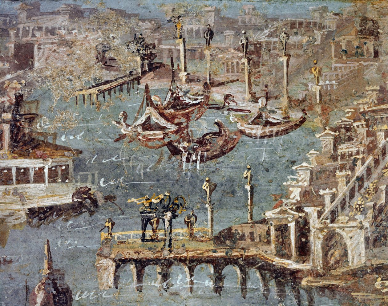 Pozzuoli városa és kikötője (freskó alkotó: Roman