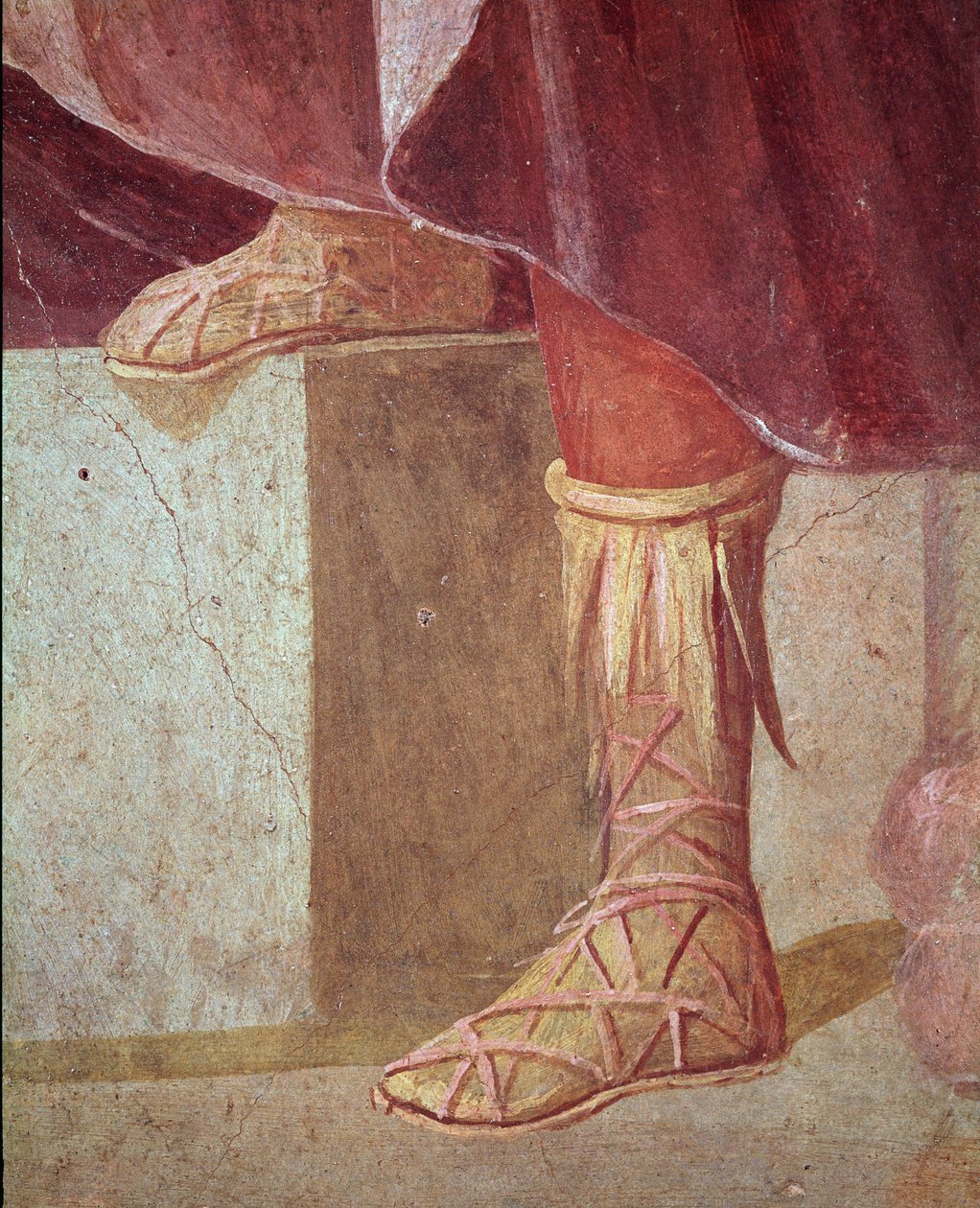 Agamemnon lábai Iphigenia feláldozásában (freskó alkotó: Roman