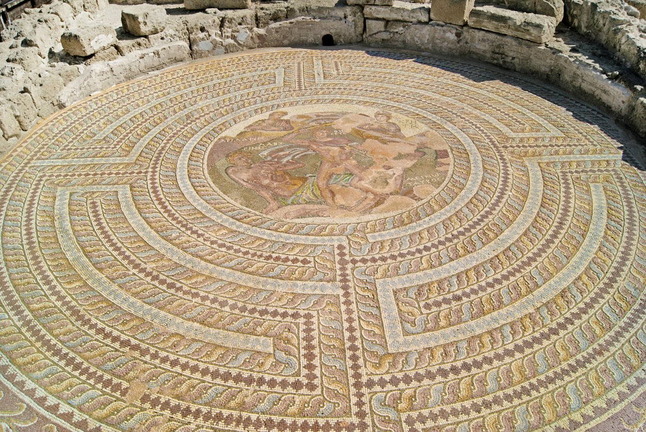 Thészeusz és a Minotaurusz, Thészeusz háza, Paphos, Ciprus (mozaik) alkotó: Roman