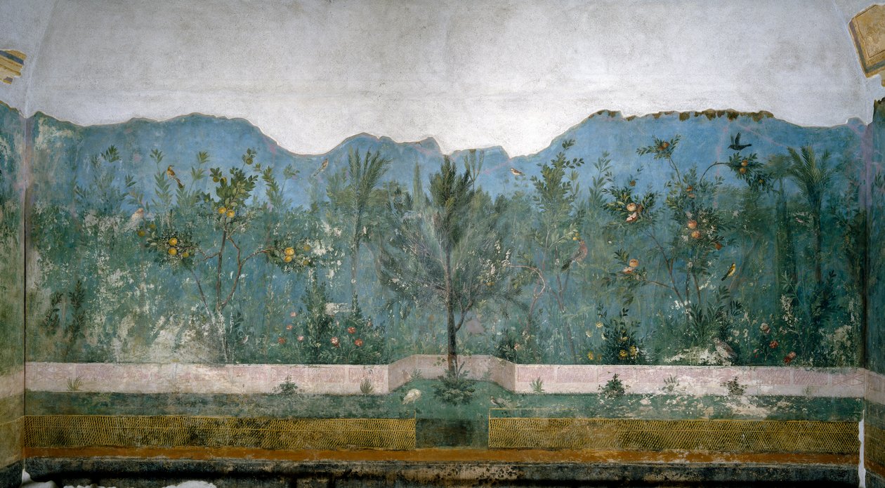 Trompe loeil kert a Livia villából, Kr.e. 40-20 alkotó: Roman