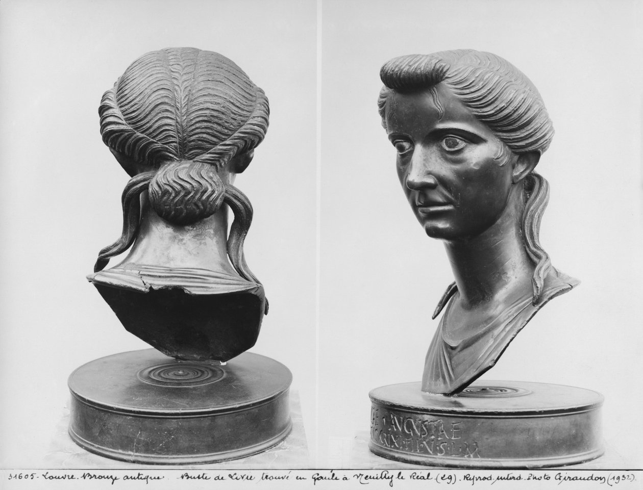 Lívia mellszobrának (i.e. 58-29) két képe (bronz) (f/w fotó) alkotó: Roman