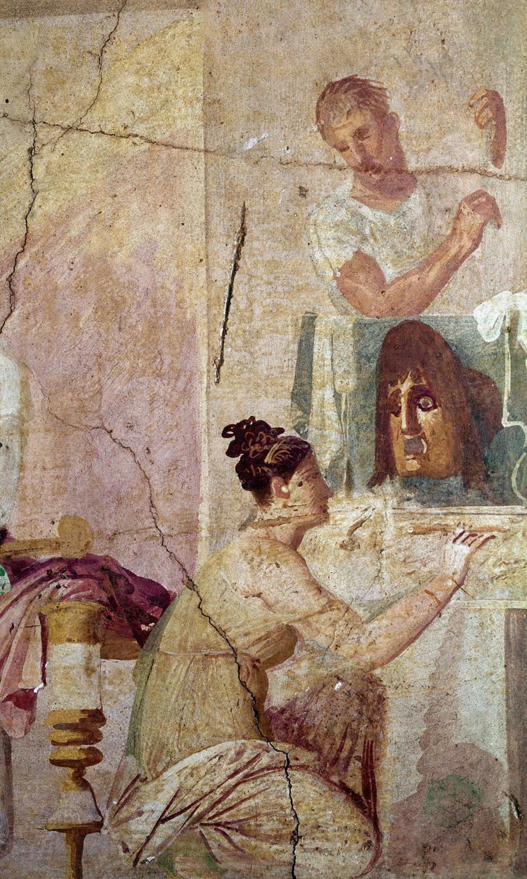 Egy tragikus költő győzelme, egy színésznő részlete (freskó alkotó: Roman