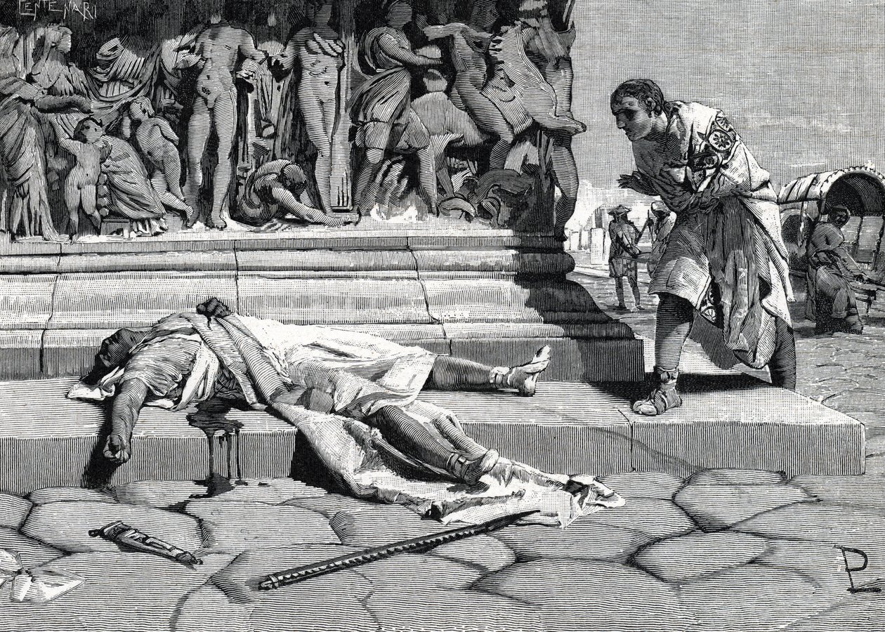 Publius Clodius Pulcher (i. e. 92-52) holttestét a via apia a Rómán találták (metszet) alkotó: Roman