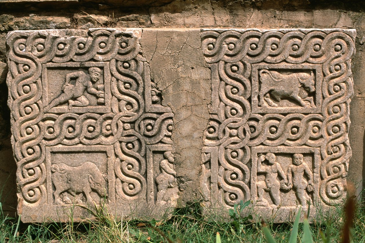Építészeti töredék faragott díszítéssel, magas birodalmi időszak (i.e. 27-395) (lásd a 267012-es részletet) alkotó: Roman Imperial Period