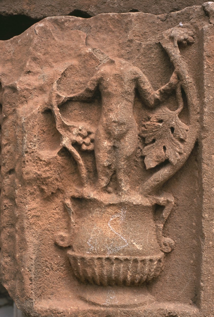 Építészeti töredék faragott díszítéssel, Sertius piac, magas császári időszak (i. e. 27-395) (lásd még: 267025) alkotó: Roman Imperial Period