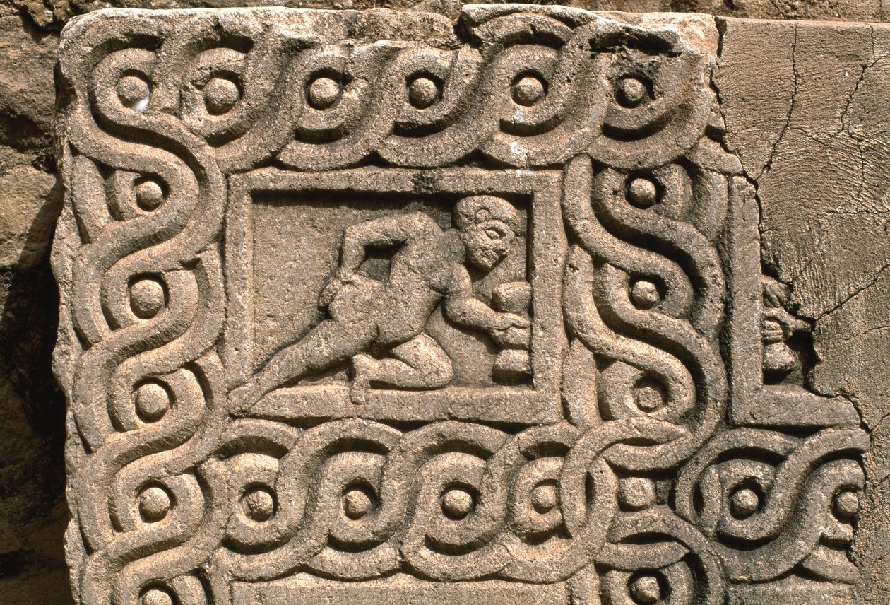 Építészeti töredék faragott díszítéssel, részlet, magas császári időszak (Kr. e. 27-395) (lásd még: 267011) alkotó: Roman Imperial Period