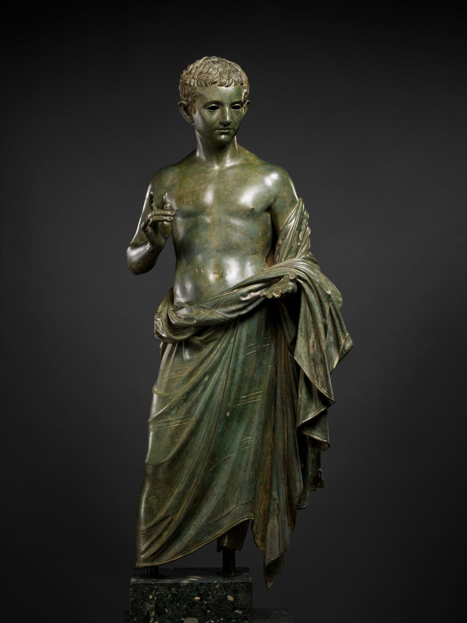 Egy arisztokrata fiú bronzszobra, ie 27-14 (bronz) alkotó: Roman Imperial Period