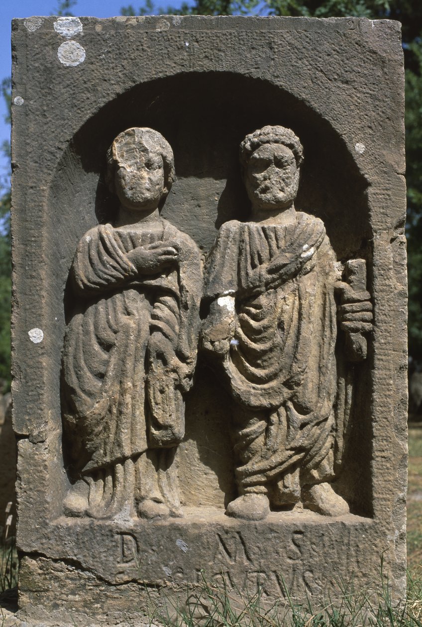 Stela két emberi figurával, magas birodalmi időszak (i.e. 27-395) alkotó: Roman Imperial Period