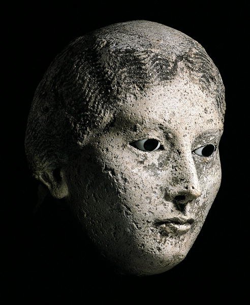 Női fej modellje, Kr.u. 2. vagy 3. századi (gipsz) (lásd még: 270971, 270973-974) alkotó: Roman Period Egyptian
