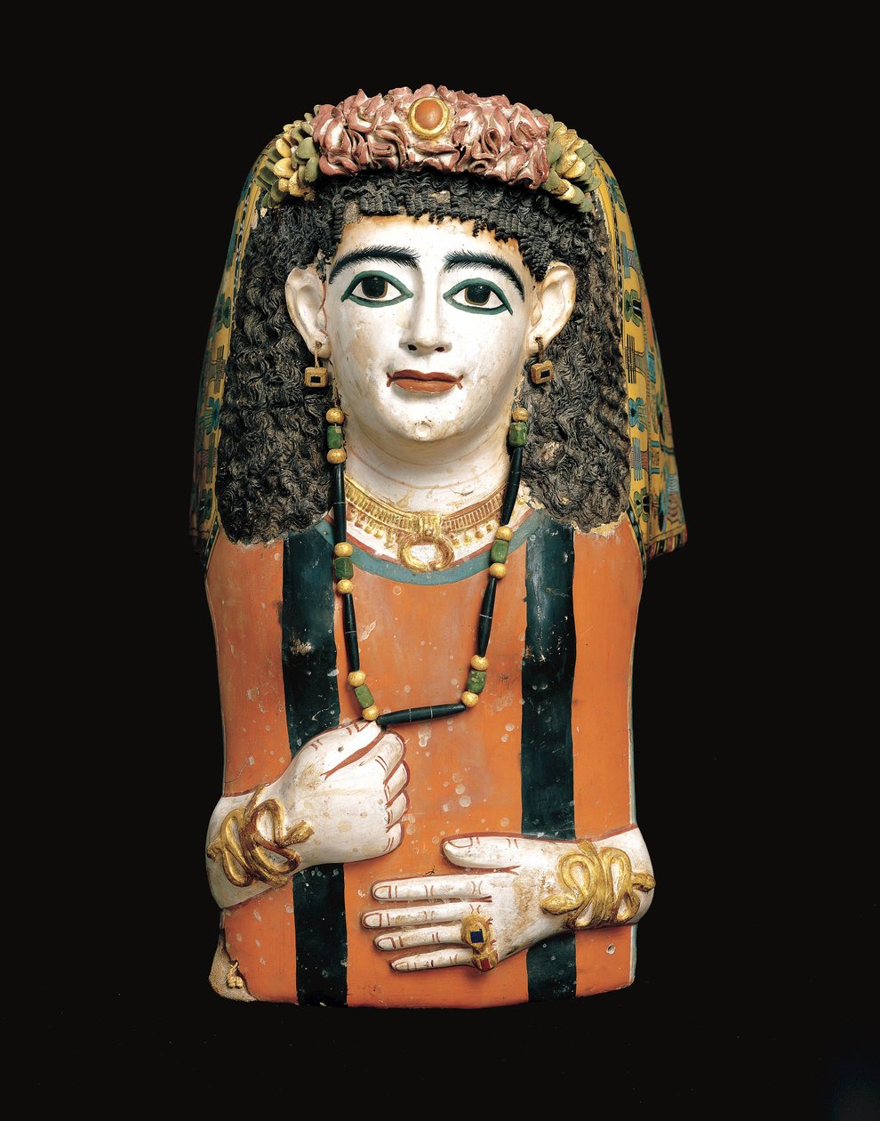 Múmia maszk, i.sz. 60–70 (festett karton, gipsz és növényi rostok) alkotó: Roman Period Egyptian