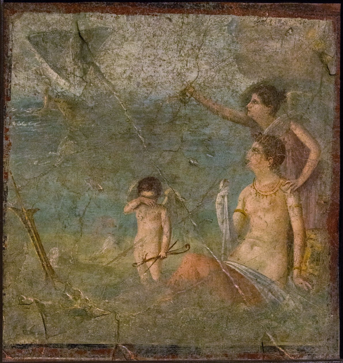 Ariadné és Thészeusz , 1. H. 1. század. HIRDETÉS. alkotó: Roman Pompeian wall painting.
