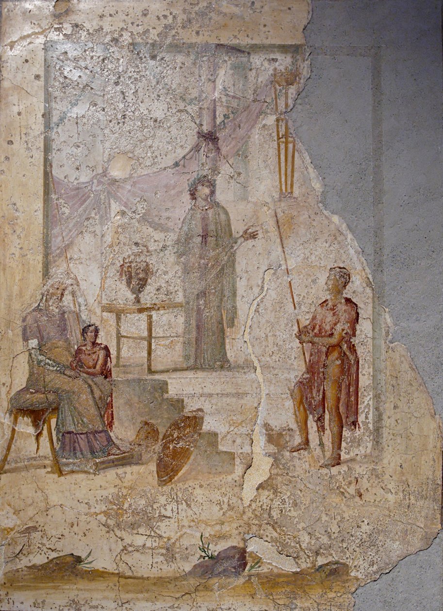 Cassandra megjósolja Trója bukását, 1. H. 1. század. HIRDETÉS alkotó: Roman Pompeian wall painting