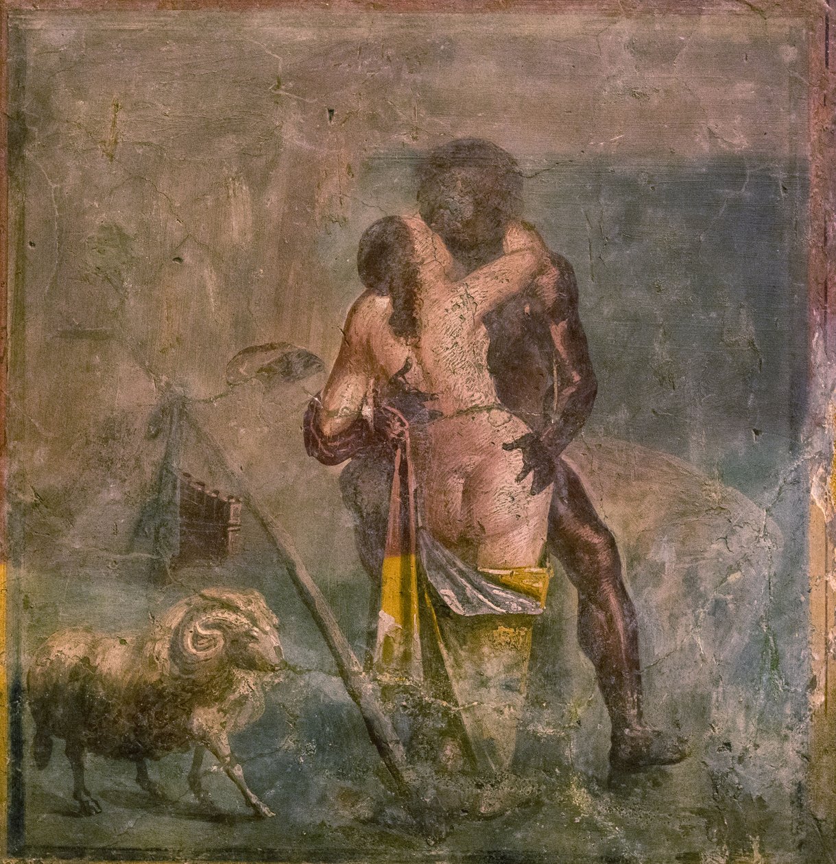Galatea és Polyphemus, 1. század. alkotó: Roman Pompeian wall painting.