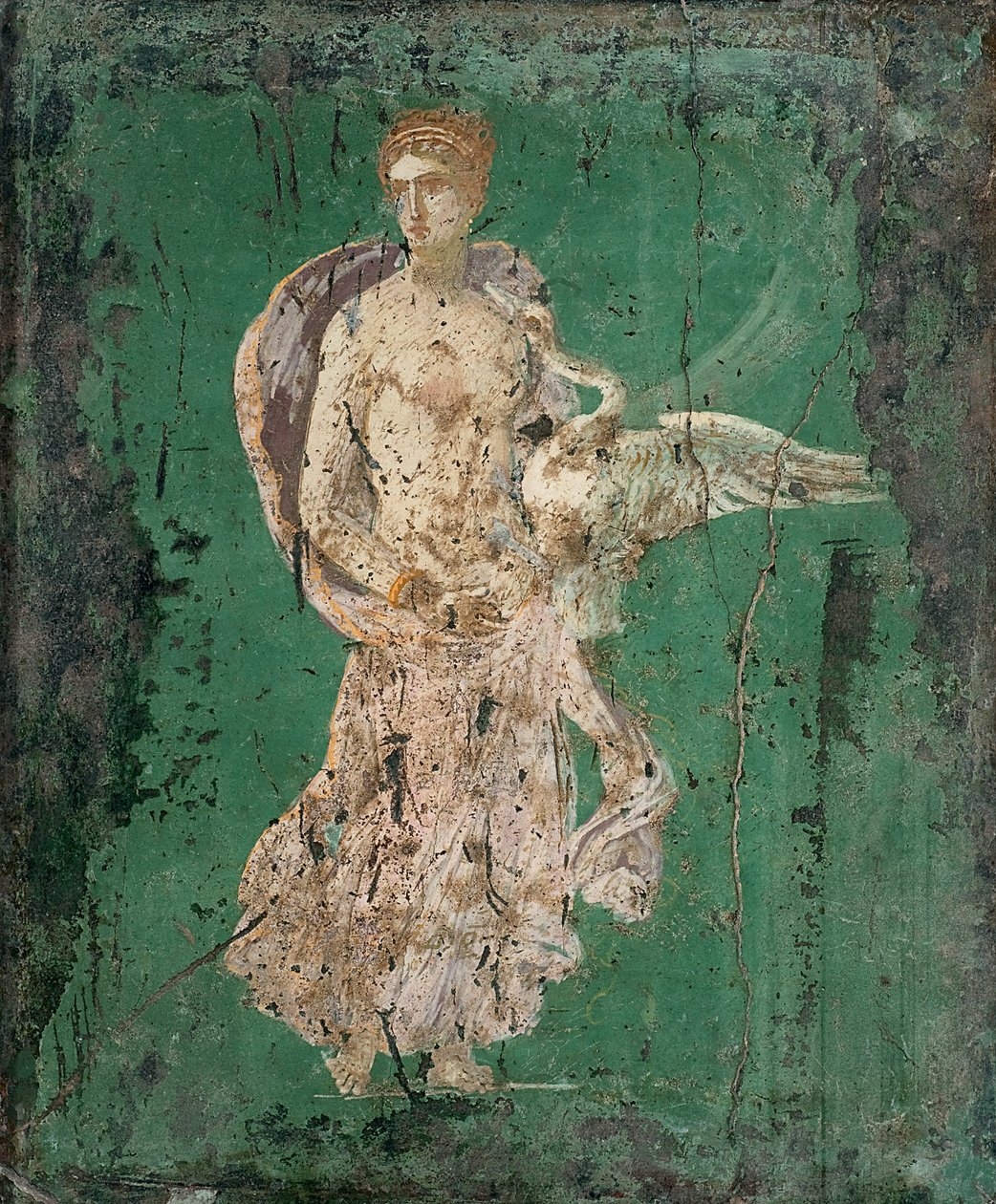 Léda és a hattyú, 1. H. 1. század. HIRDETÉS. alkotó: Roman Pompeian wall painting.