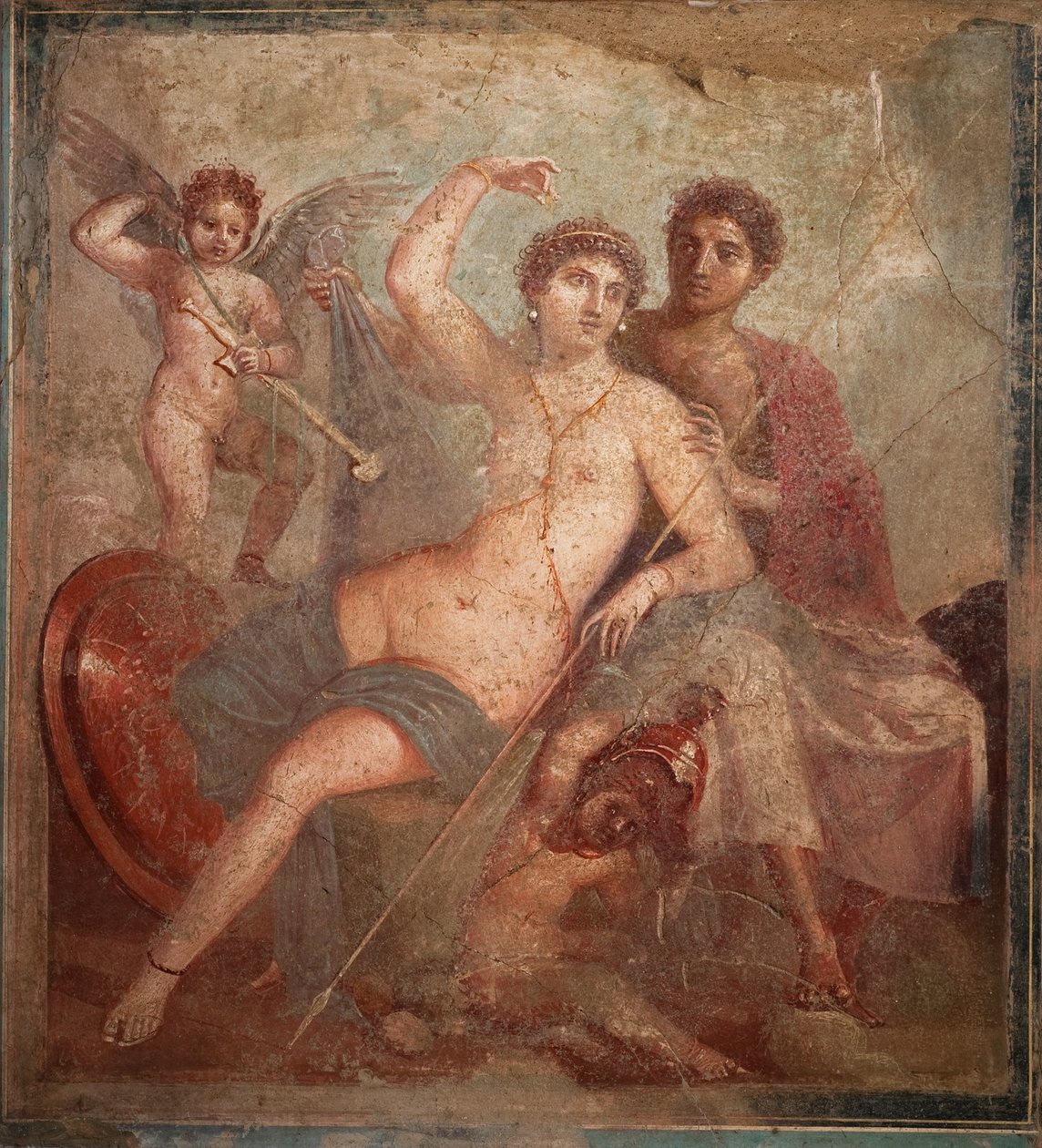 Mars és Vénusz, 1. H. 1. század. HIRDETÉS. alkotó: Roman Pompeian wall painting.