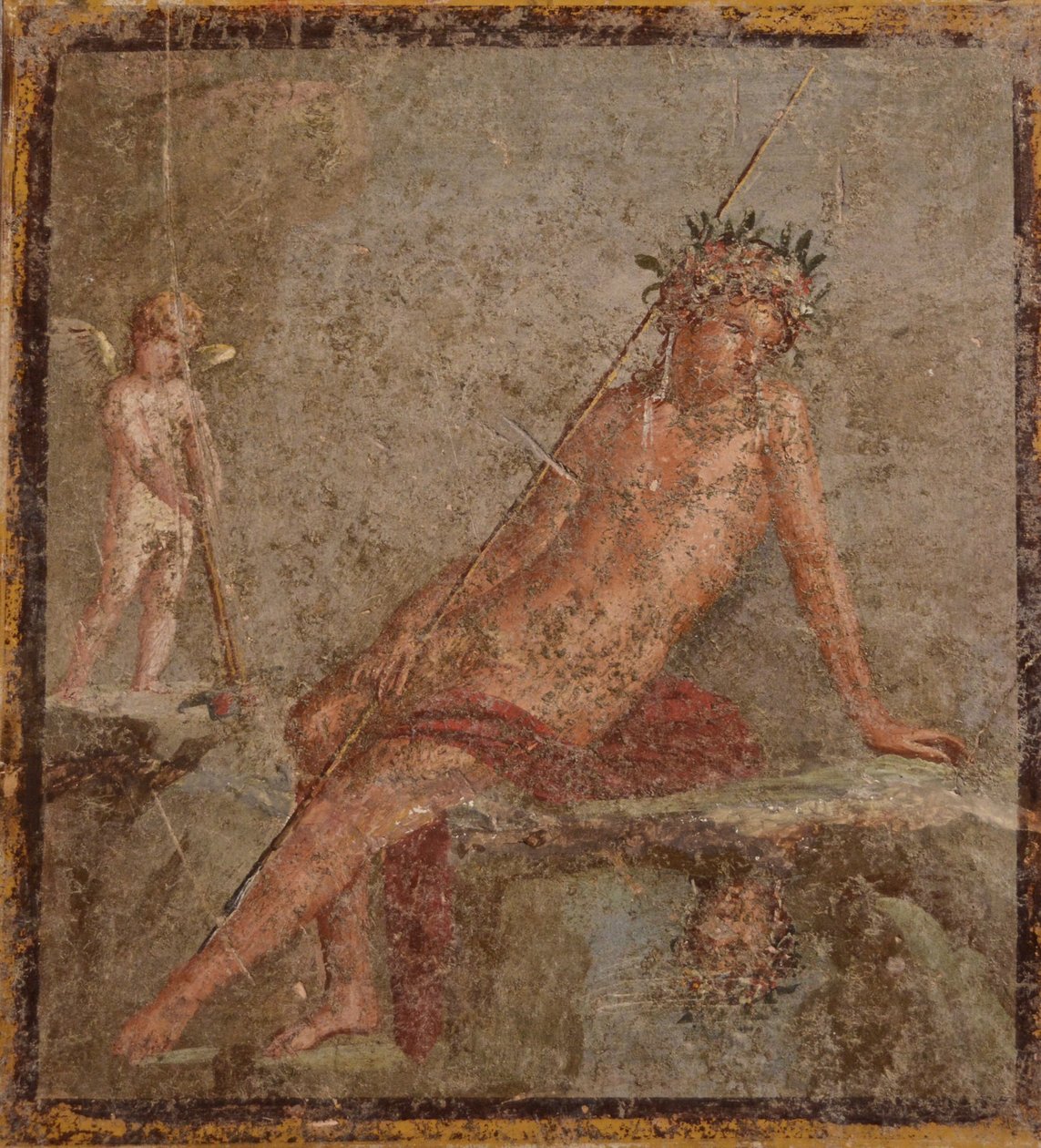 Nárcisz, 1. H. 1. század. HIRDETÉS. alkotó: Roman Pompeian wall painting.