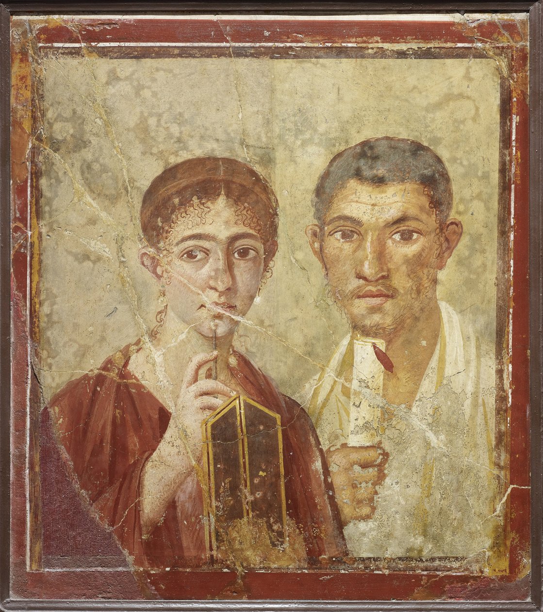 Terentius Neo pék és felesége portréja alkotó: Roman Pompeian wall painting