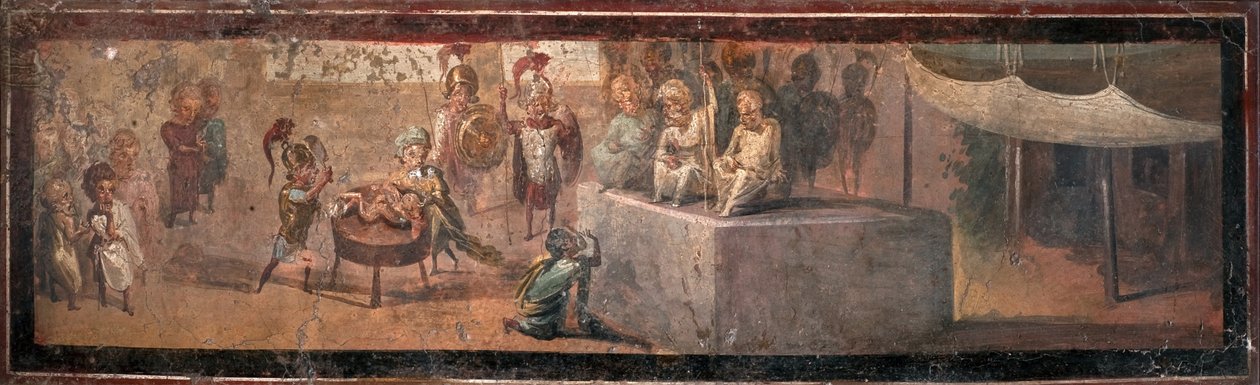 Salamon ítélete, 1. évezred. alkotó: Roman Pompeian wall painting.