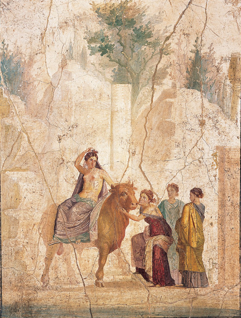 Európa megerőszakolása, 1. H. 1. század. HIRDETÉS. alkotó: Roman Pompeian wall painting.