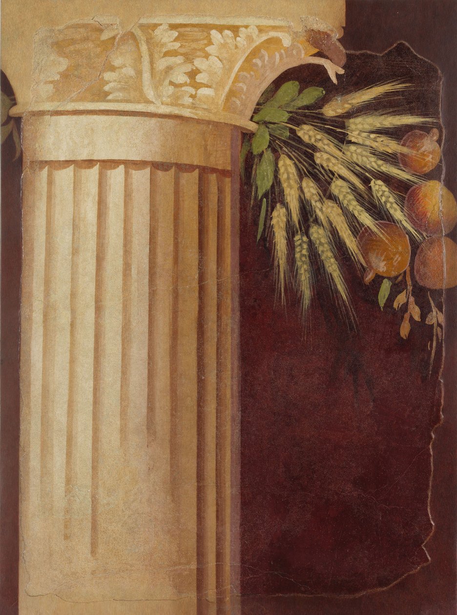 Falfestmény töredéke egy boscoreale-i villa perisztilájából, Kr. e. 50–40. alkotó: Roman Republican Period