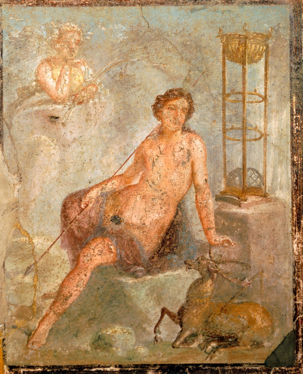 Egy fiatal Cyparissus, freskó a Vettii-házból, Pompeii, Campania, római civilizáció alkotó: Roman Roman