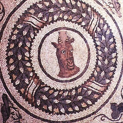 Antilopfej, római mozaik, 4. század eleji (mozaik) alkotó: Roman Roman