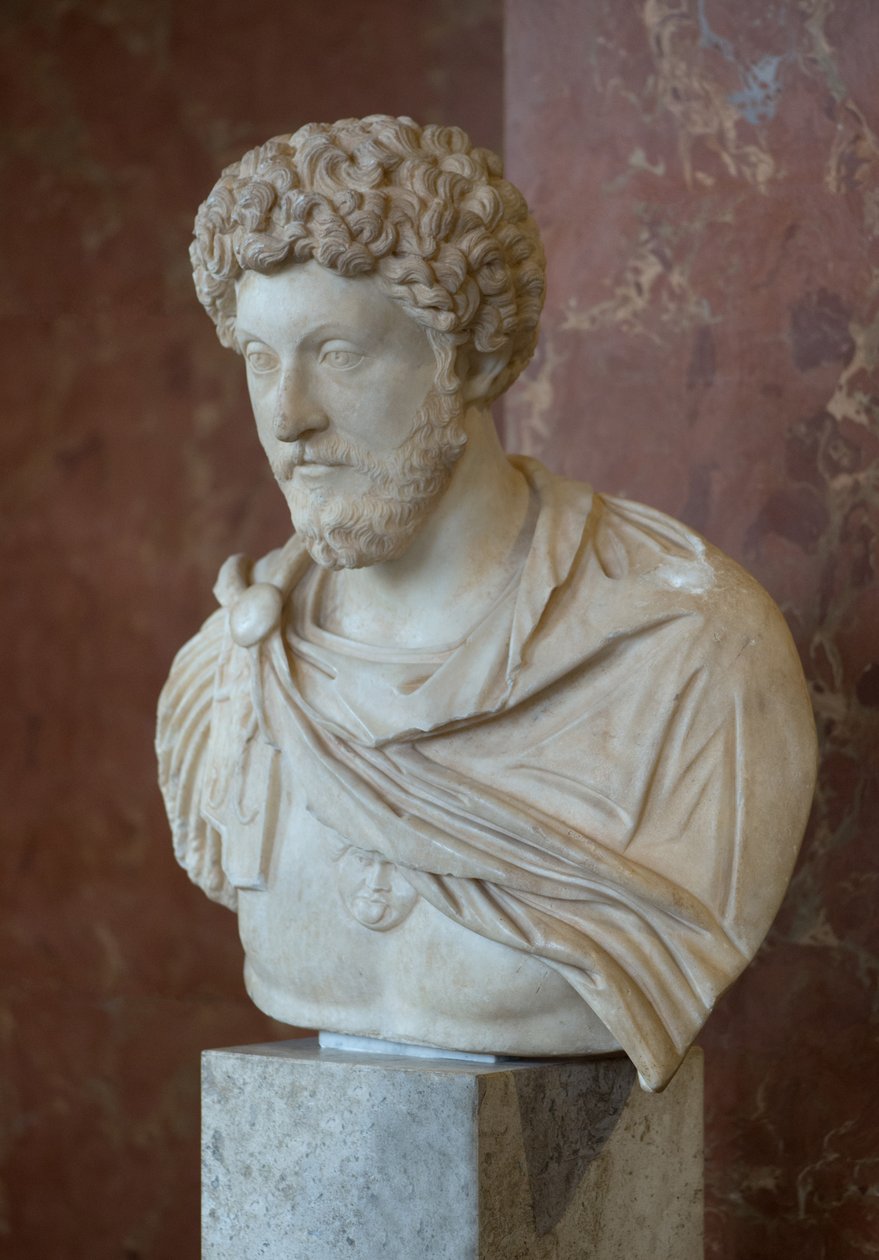 Art Róma Márvány mellszobra Mark Aurele római császárról (i.sz. 121-180) alkotó: Roman Roman