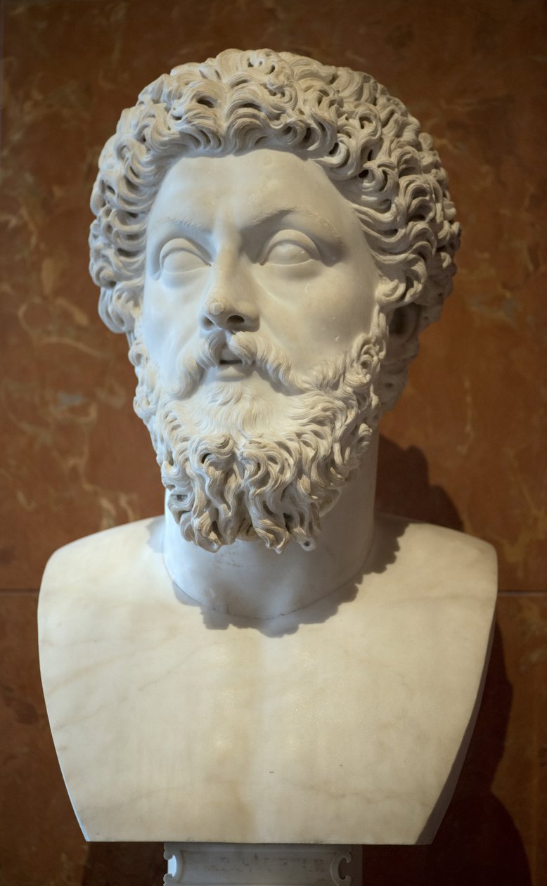 Art Róma Márvány mellszobra Mark Aurele római császárról (i.sz. 121-180) alkotó: Roman Roman